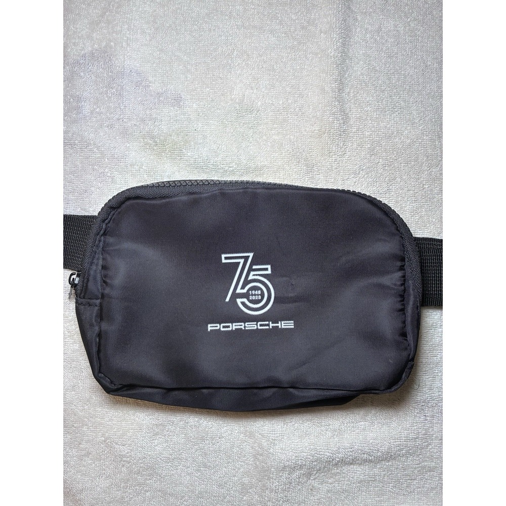 Porsche 75th Anniversary Fanny Pack Bum Bag 1948-2023 Black Zipper Hit Promo